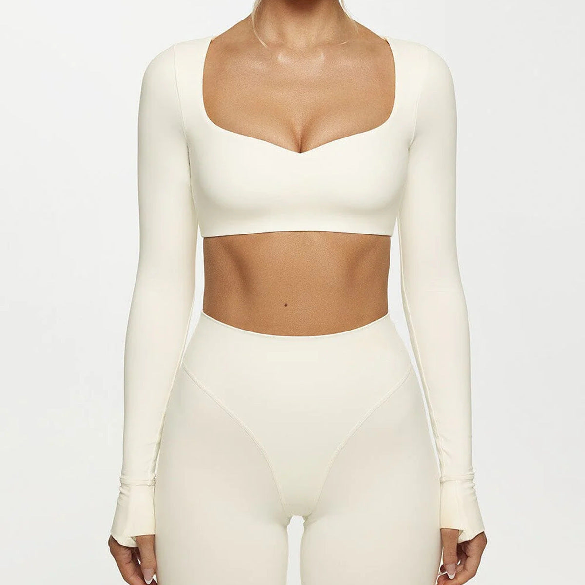 Yoga Abdominal Exercising Band Chest Pad Long Sleeve Top For Women