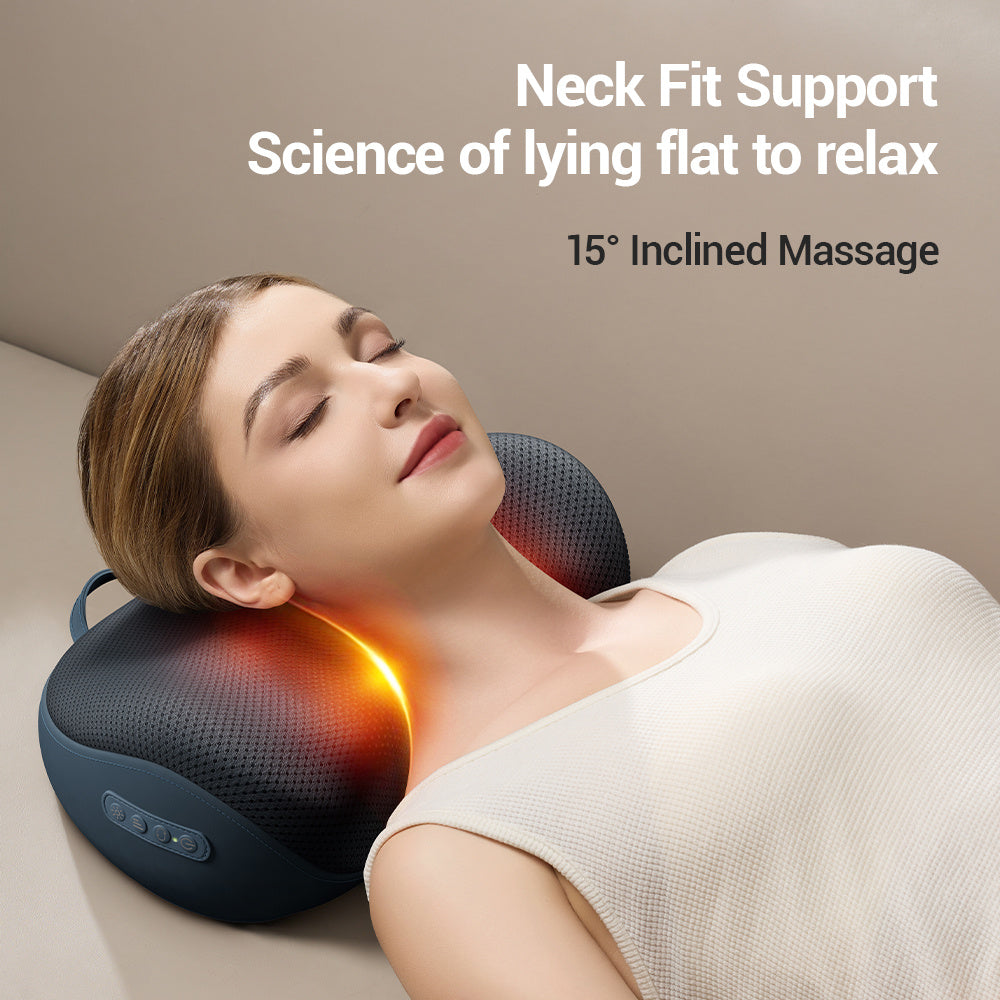 Multi-functional Neck Massage Pillow Portable Kneading Heating Compress Cervical Massager
