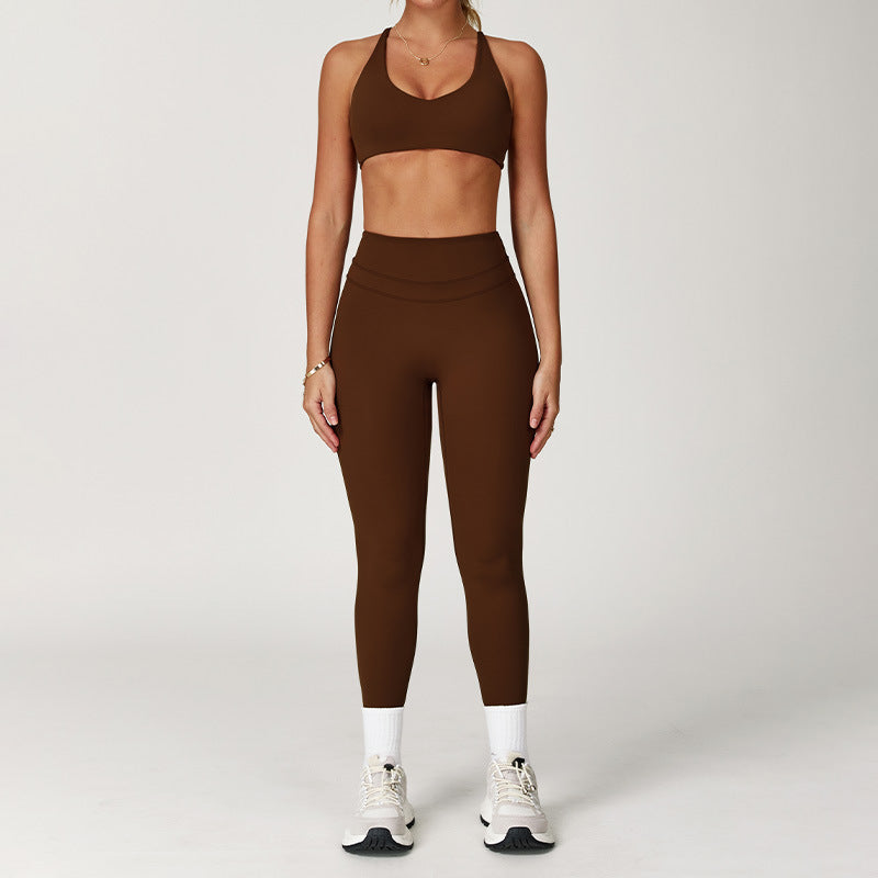 Women's Beautiful Back Yoga Running Fitness Set