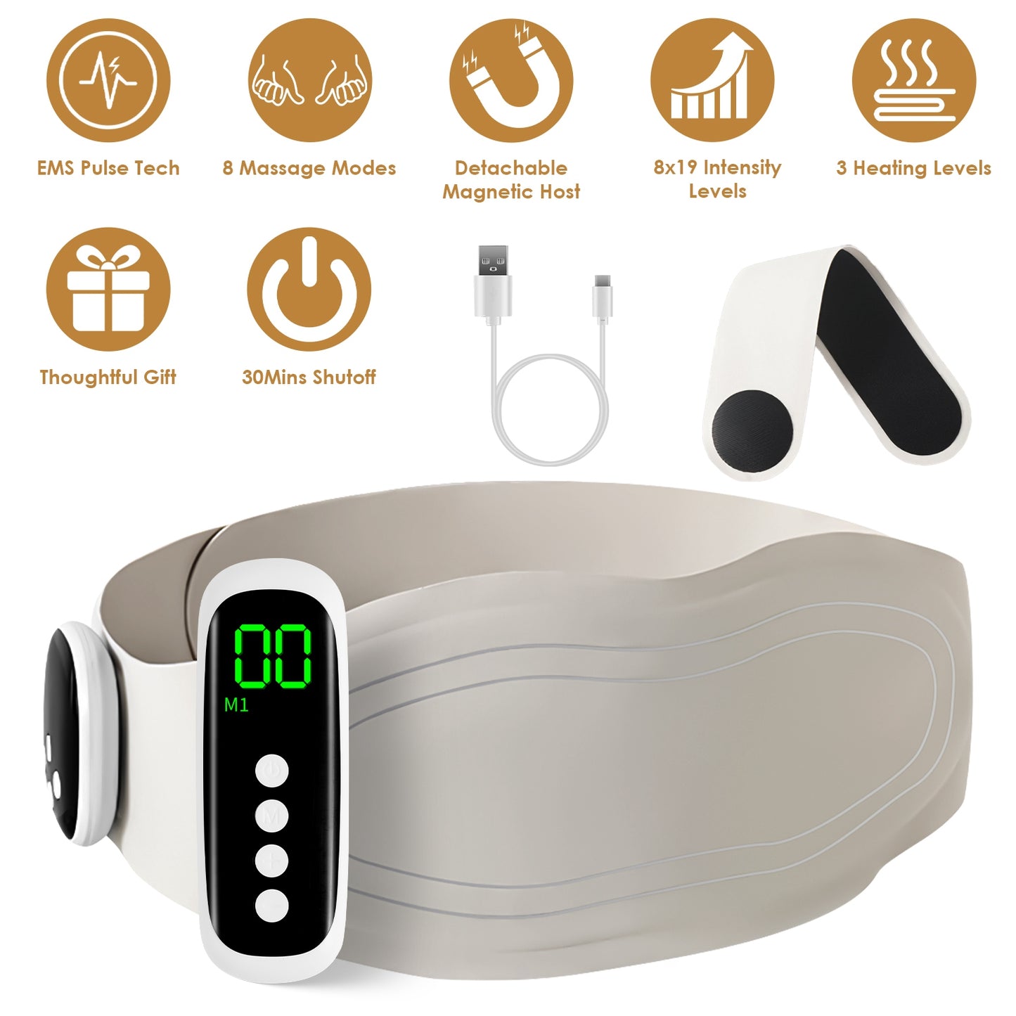 Cordless Heating & Massage Belt – Smart Portable Pad for Back & Waist Comfort