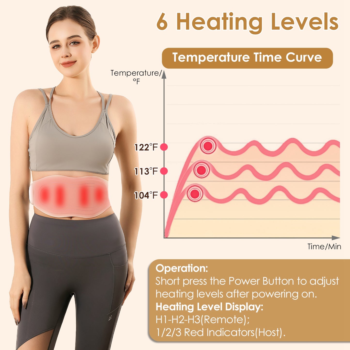 Cordless Heating & Massage Belt – Smart Portable Pad for Back & Waist Comfort