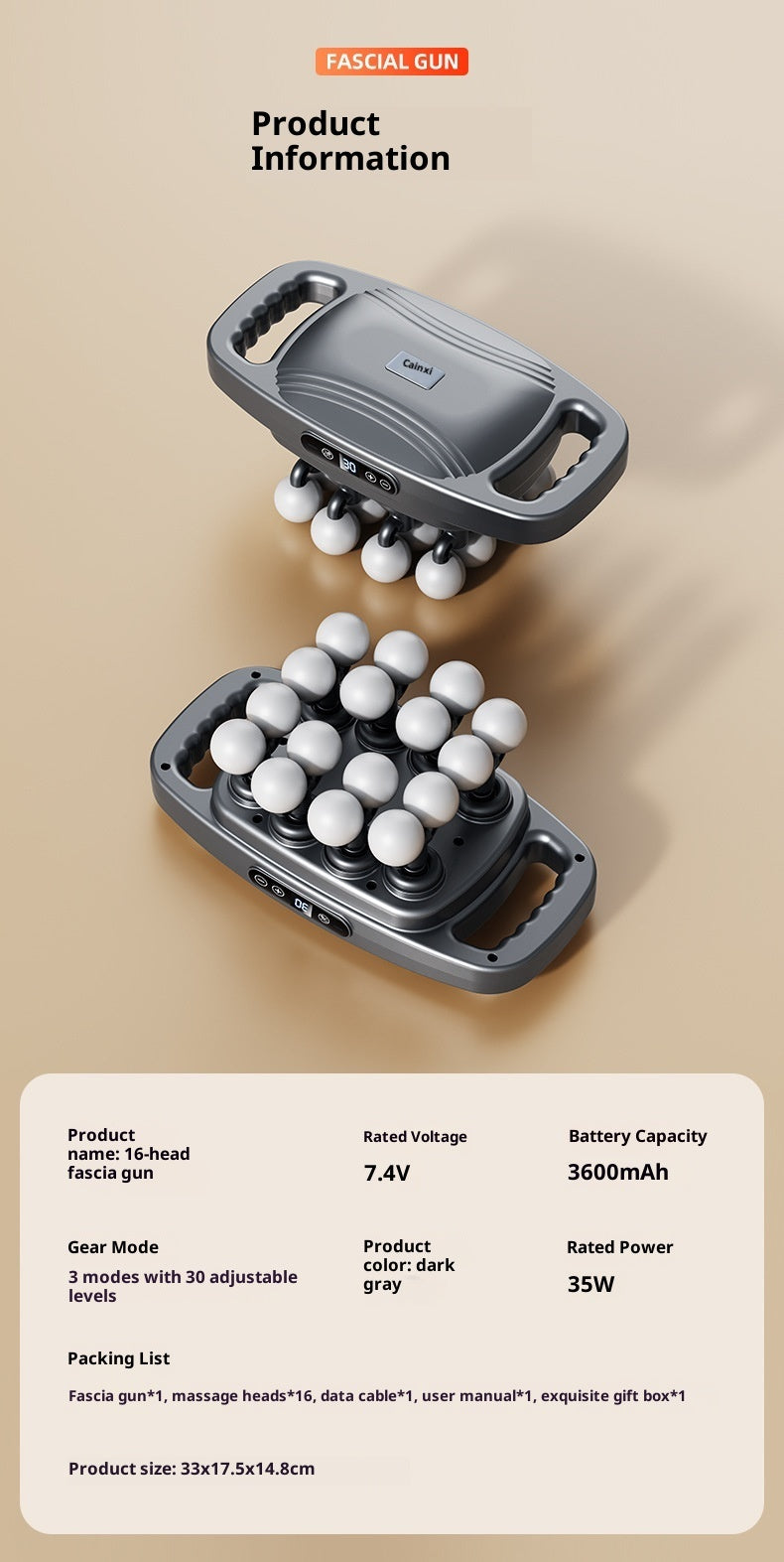 Multi-speed Powerful Vibration Professional-grade Muscle Relaxation Massager