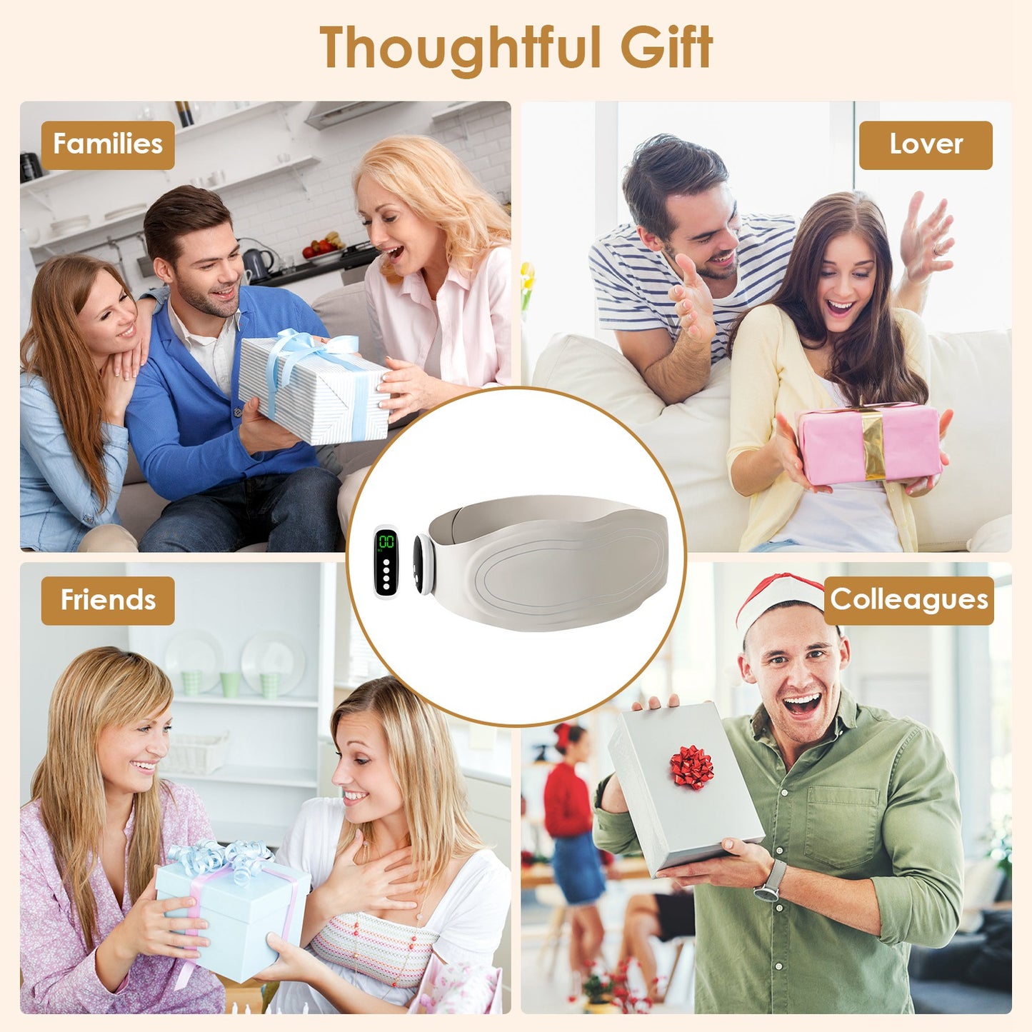 Cordless Heating & Massage Belt – Smart Portable Pad for Back & Waist Comfort