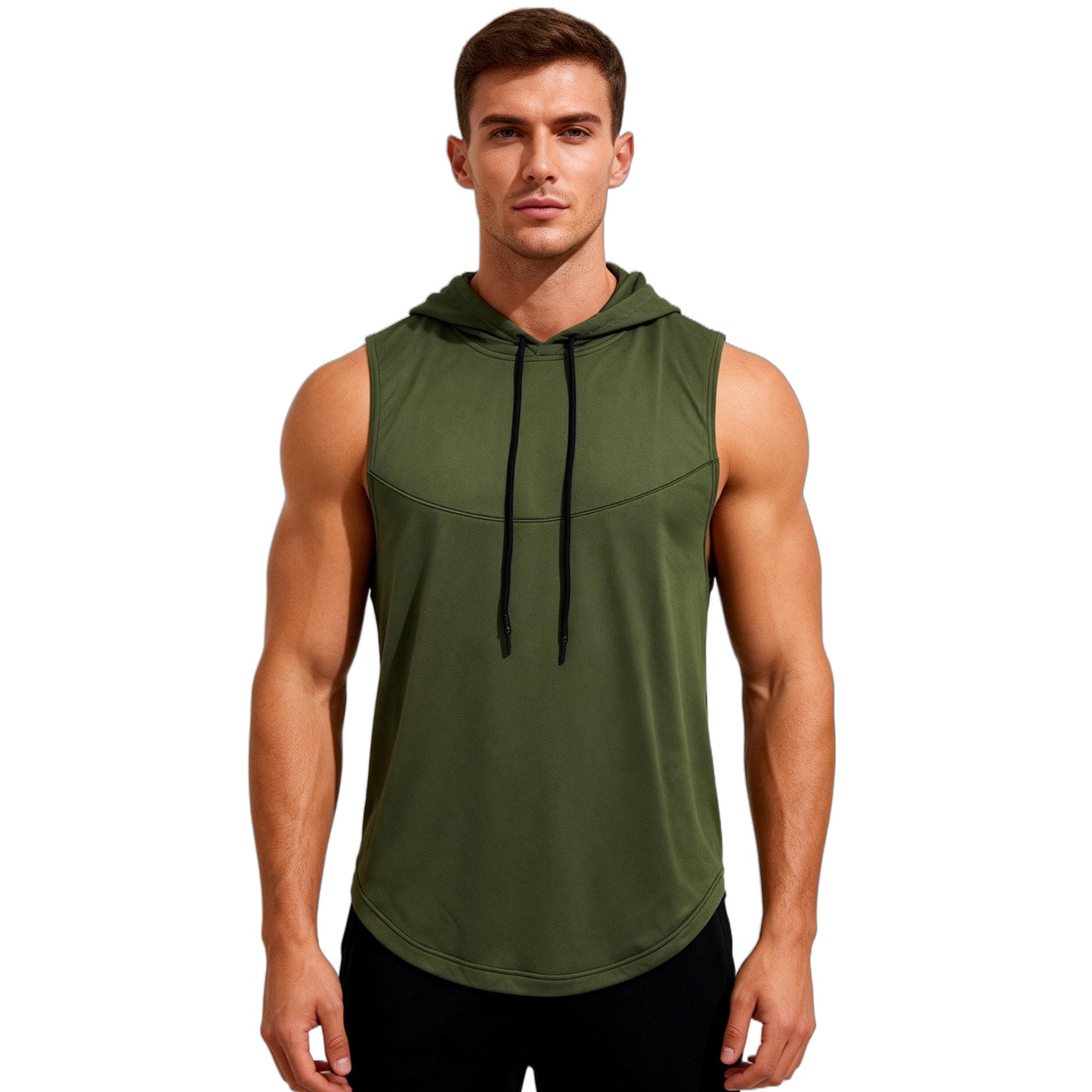 Men's High-Elastic Breathable Fitness Vest With Hood