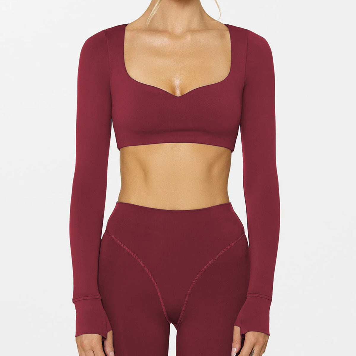 Yoga Abdominal Exercising Band Chest Pad Long Sleeve Top For Women