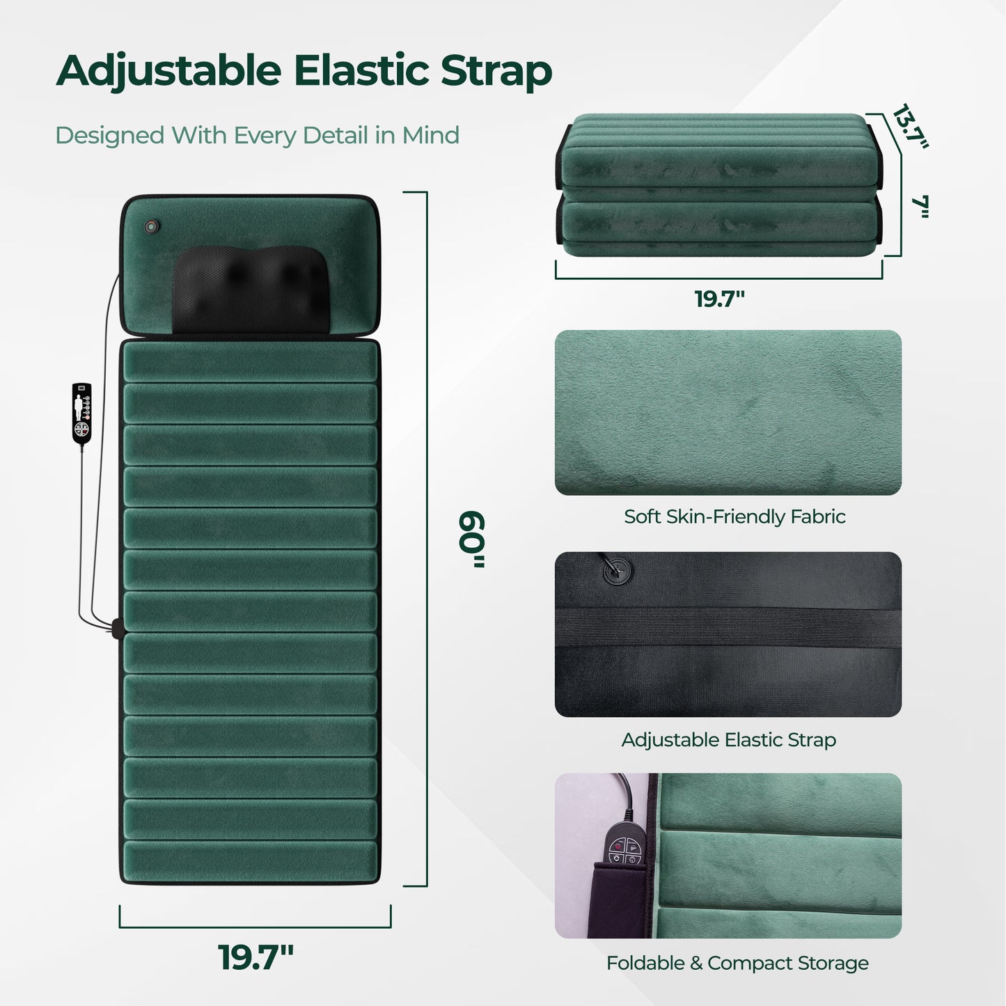 Foldable  Portable Neck Massage Pillow Heat Therapy Multi-Mode Remote Control, Shoulder  Neck Relaxation Device Multifunctional Massager Cervical Pillow For Sleep Nec