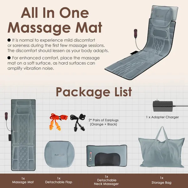Full Body Massage Mat with Heat & Shiatsu