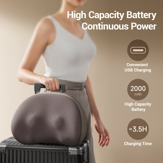 Multi-functional Neck Massage Pillow Portable Kneading Heating Compress Cervical Massager